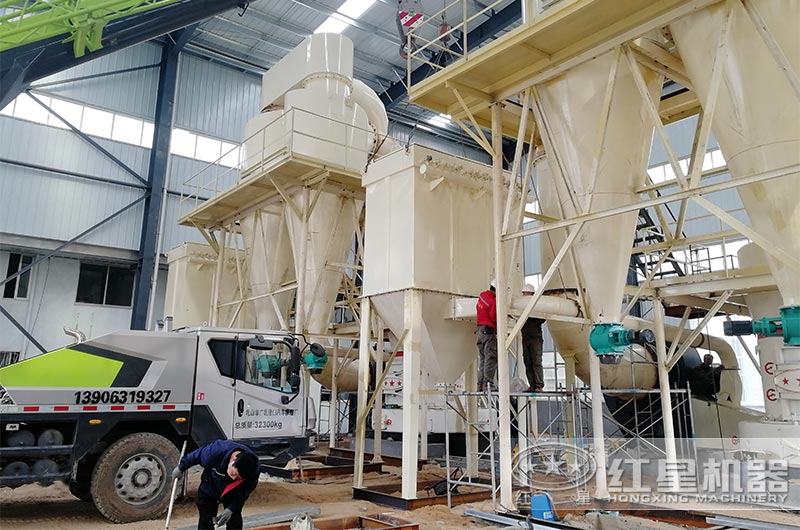 乐鱼机器为客户承建的磨粉机现场